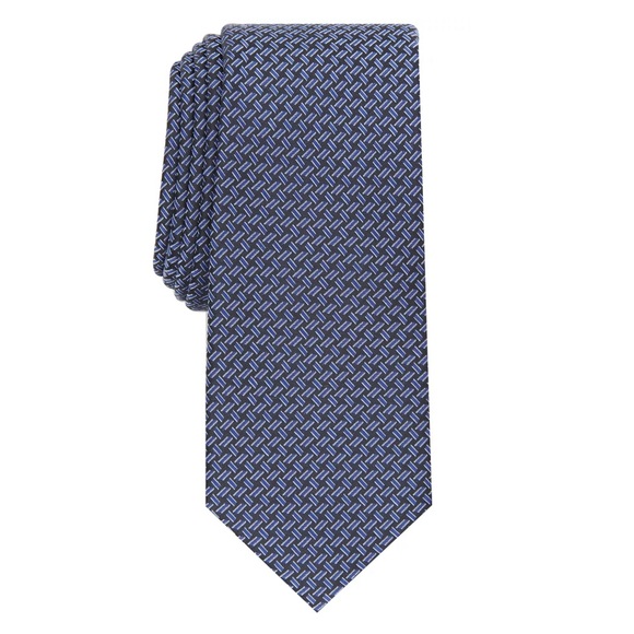 ALFANI Silk Kingsley Printed Tie, Navy New w/Tag - Picture 6 of 6